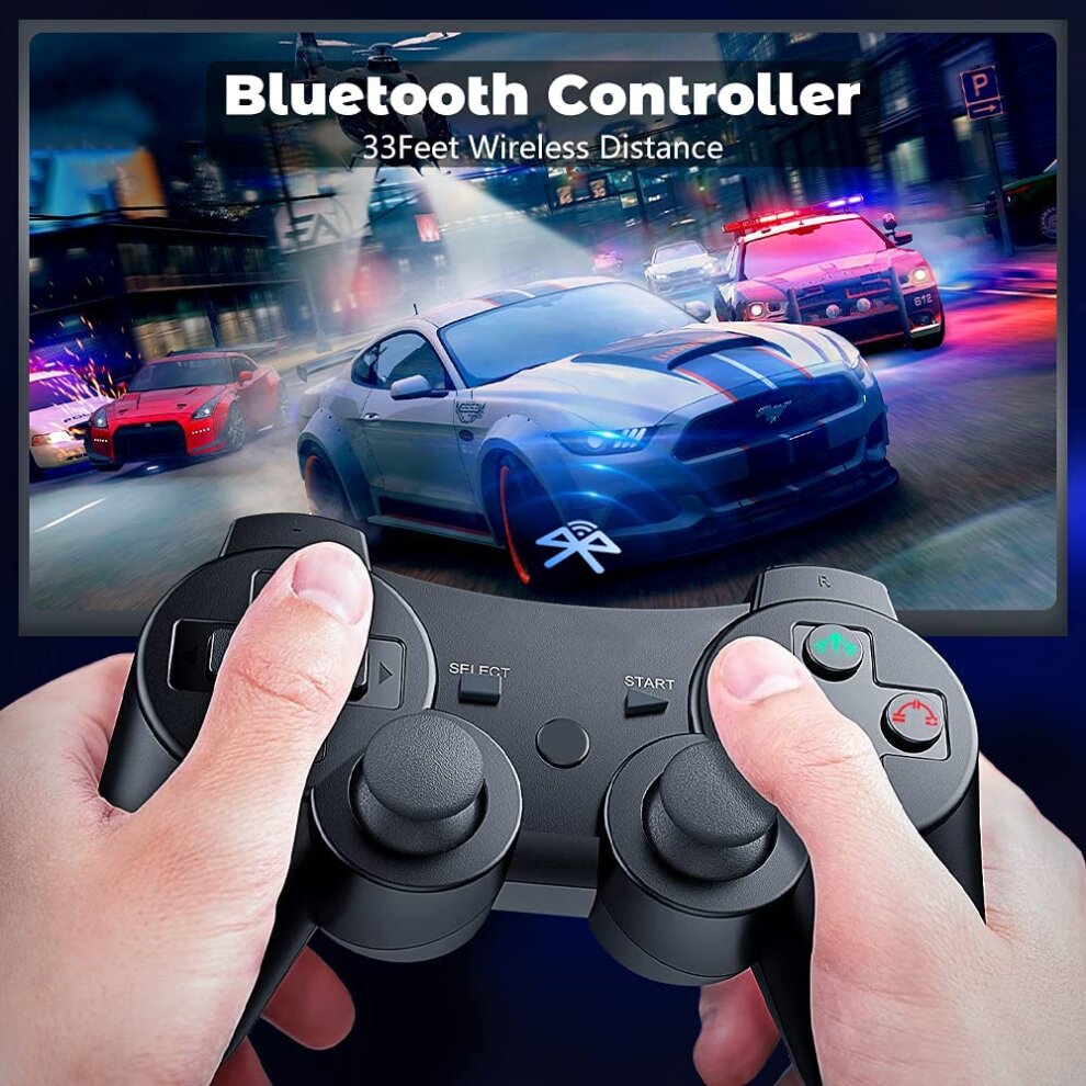 Wireless blue bluetooth double shock game controller for ps3 playstation shop 3