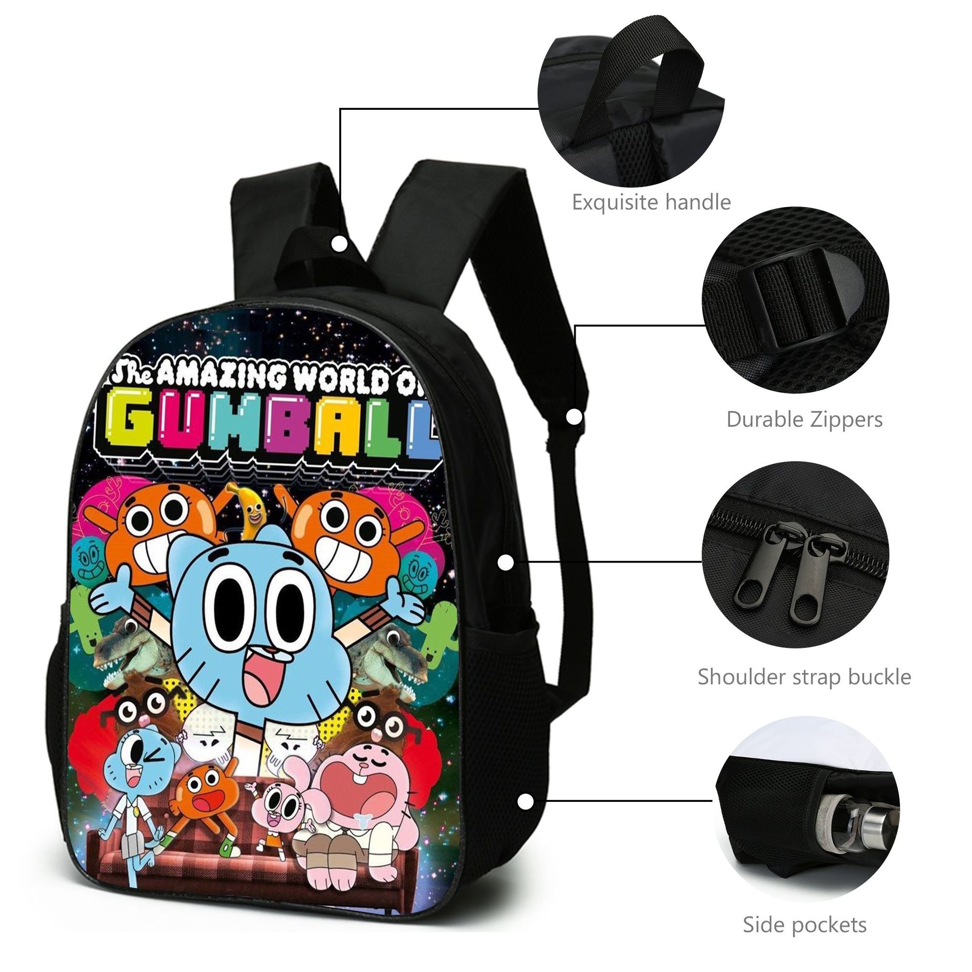 MakeCool Style A The Amazing World Of Gumball Kids Backpack Cartoon Character School Bag