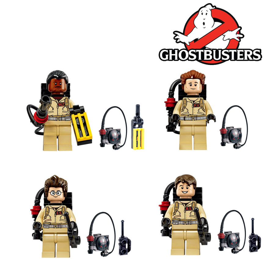 Building Blocks Minifigures Ghostbusters Puzzle Assembly DIY Children Toy 5pcs Collectible Action Model Display Kit Christmas Stocking Stuffers Sets Birthday Party Favors Xmas Gifts for Kids