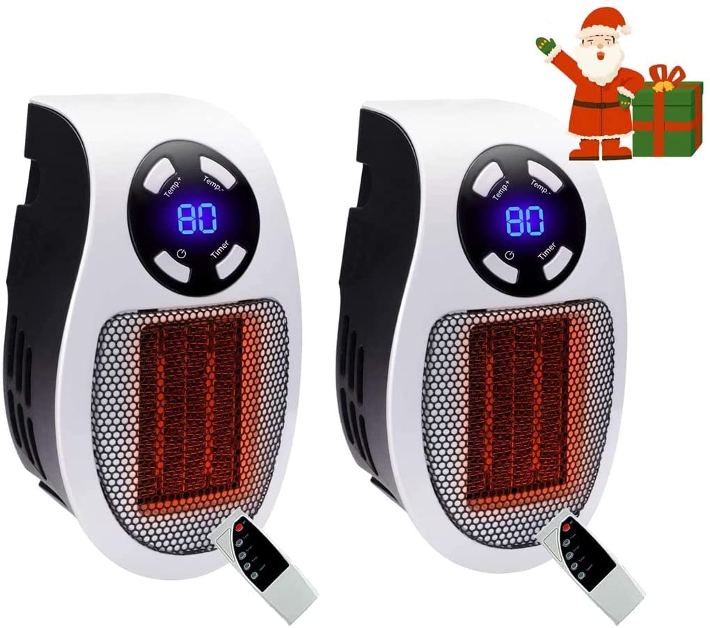 (1 PC) Mini Electric Fan Heater 500W Small Plug in Heaters Room Heater Portable Ceramic Space Heater with LED Display Low Noise Low Energy Consumption Adjustable Thermostat and Timer For Home Office Indoor Use