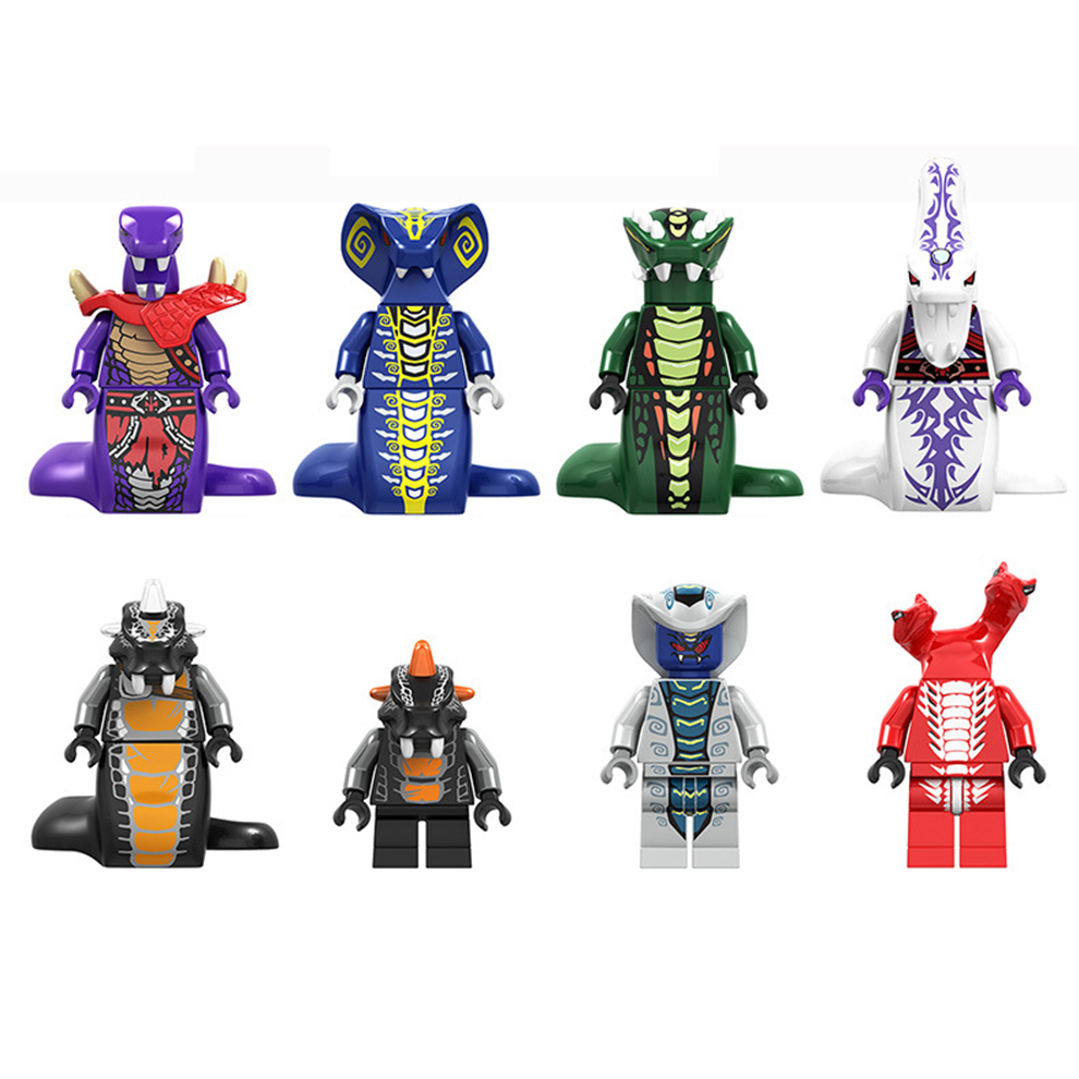 Anime Movies Fans Action Figures Battle Building Block Kit Set Collectible Small Figure Ninjago Snakes Minifigures Set Combat Stitching Blocks Toys Fit Lego Kids Gifts