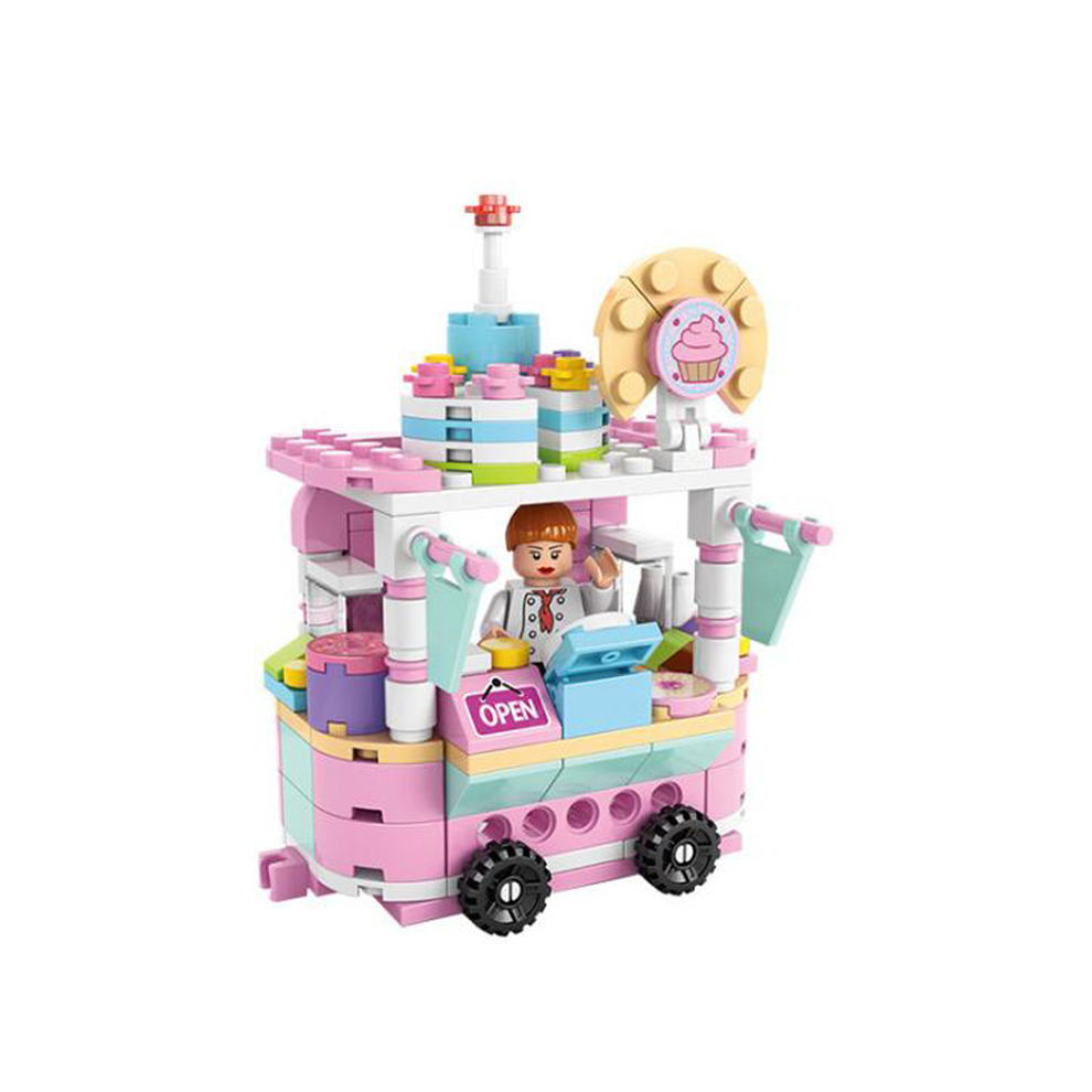(Ice cream) City Street View Building Blocks Model Building For Children Toys Education Building Bricks Toy Christmas Gifts Compatible with LEGO