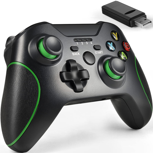 Wireless Controller for Xbox One 6-Axis Gamepad Enhanced Joystick Dual Vibration Joypad with 2.4G Adapter Compatible with Xbox One S X Elite PC Black