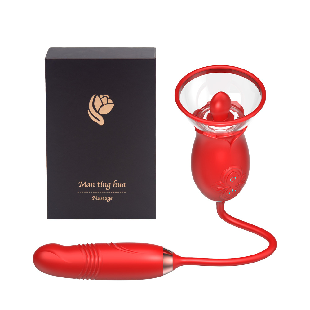Rose Sex Toy for Womens G Spot Vibrator Dildo Adult Sex Tongue Licking Stimulator Personal Massager  with 10 Telescopic And 3 Sucking Modes Couples Women Vibrators Clitoral Nipple Quick Pleasure