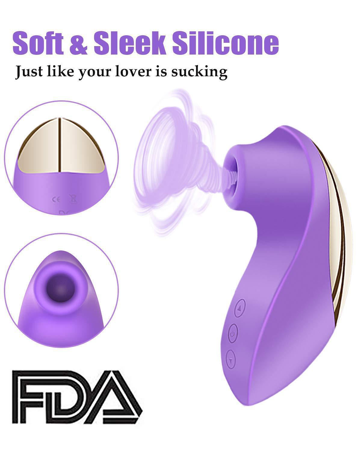 Waterproof Vibrator Adult Sex Toys Vibrating Oral Bullet 10 Sucking Mode Silent Adult Toys for Couples Men and Women Flirting Pleasure Clitorals Nipples Stimulating