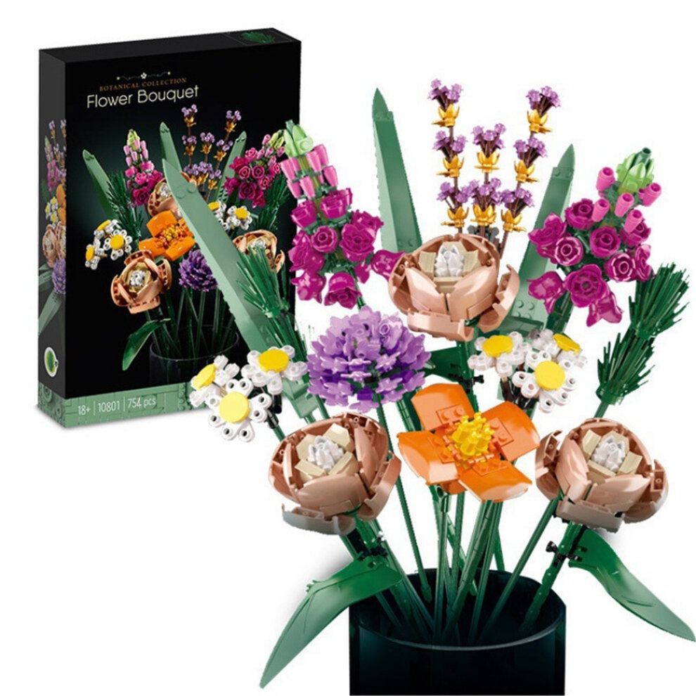 Flower Building Blocks Flower Bouquet Decoration Toys Fit Lego