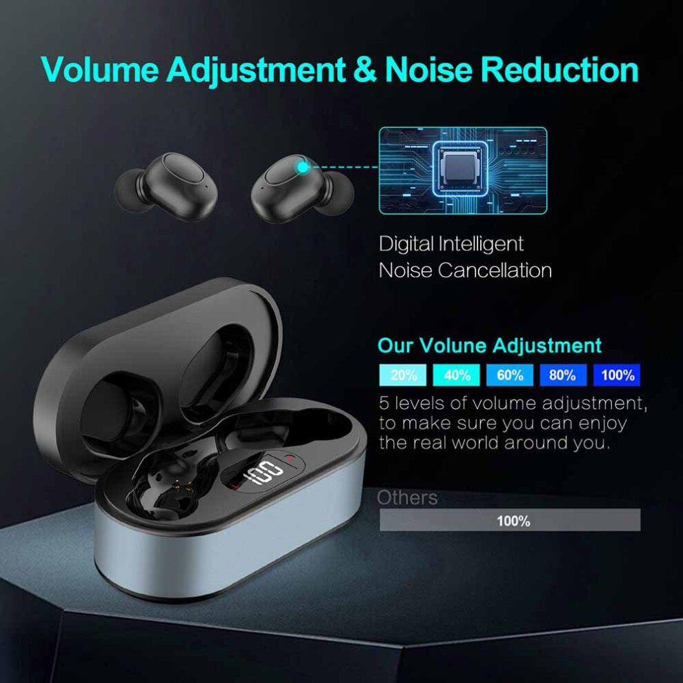 Digital Rechargeable Hearing Aids In-Ear Invisible Sound Voice Amplifier 1Pair