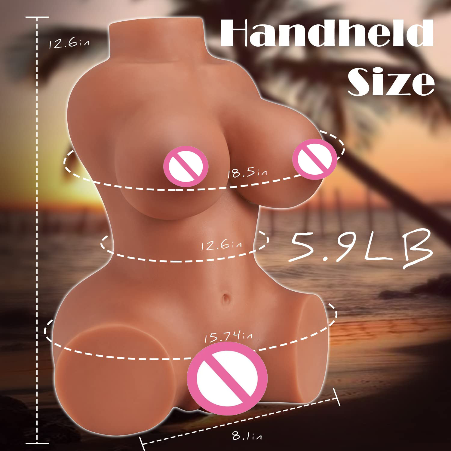 Sex Doll Male Masturbator Realistic Love Dolls Torso Adult Sex Toy for Men Pleasure with Big Boobs Realistic Vagina and Tight Anus for Men Brown-Skin 5.9Lb Down-Sized