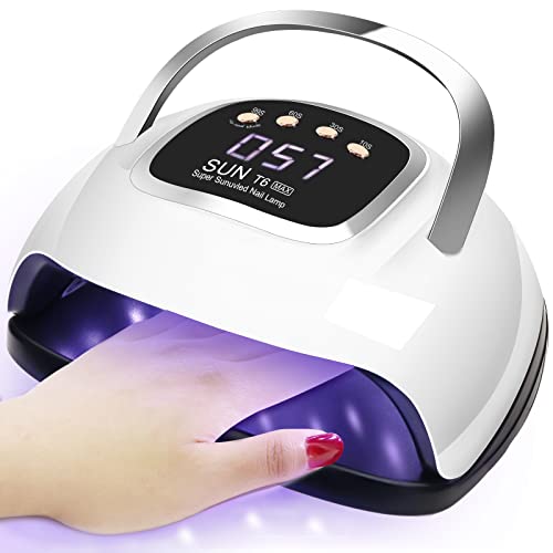 UV Nail Lamp Led Gel Nail Lamps Nail Dryer UV Lamps DIY Manicure Salon Tools 220W for Gel Nails 4 Timers with Auto Sensor