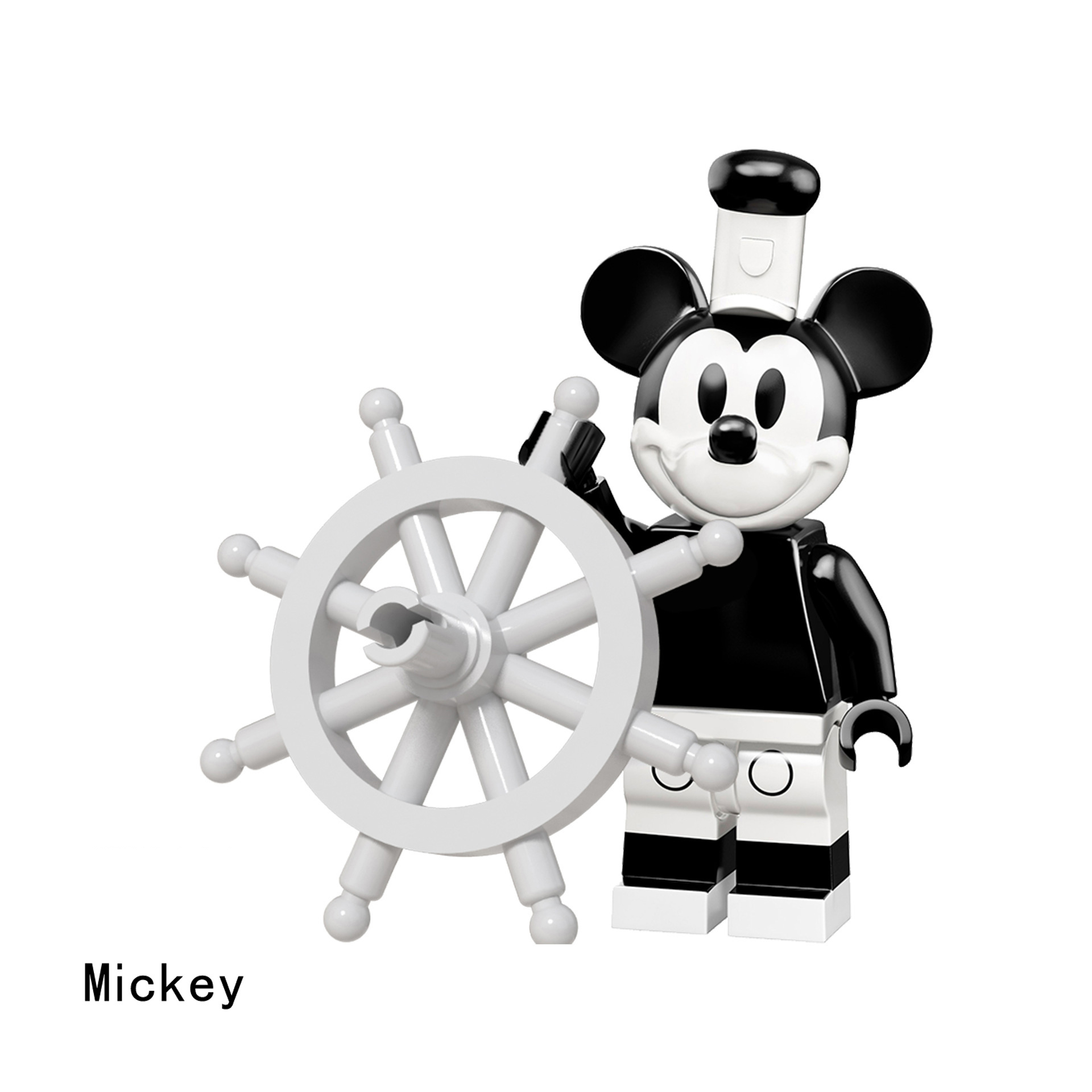 Building Blocks Toy Vintage Mickey Mouse Characters Series from Disney Movie Minifigure 8pcs Action Figures Cartoon Model Bricks Kids Toys Fit LEGO