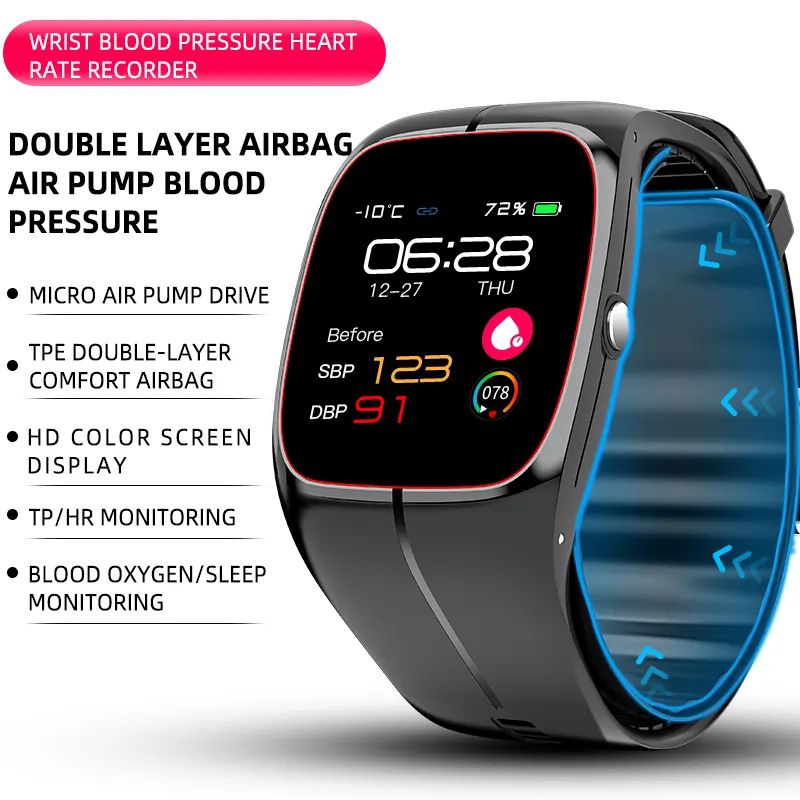 Smart Watch Air Pump Sphygmomanometer Medical Grade Heart Rate Wristband Health Bracelet Smartwatch