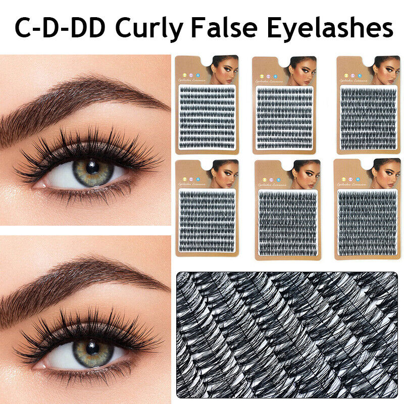 (8MM) False Eyelashes Individual Lash Clusters DIY Eyelash Extension Kit At Home Lash Extension Supplies for Beginners Multi-Length Curl Natural Look 8-16mm