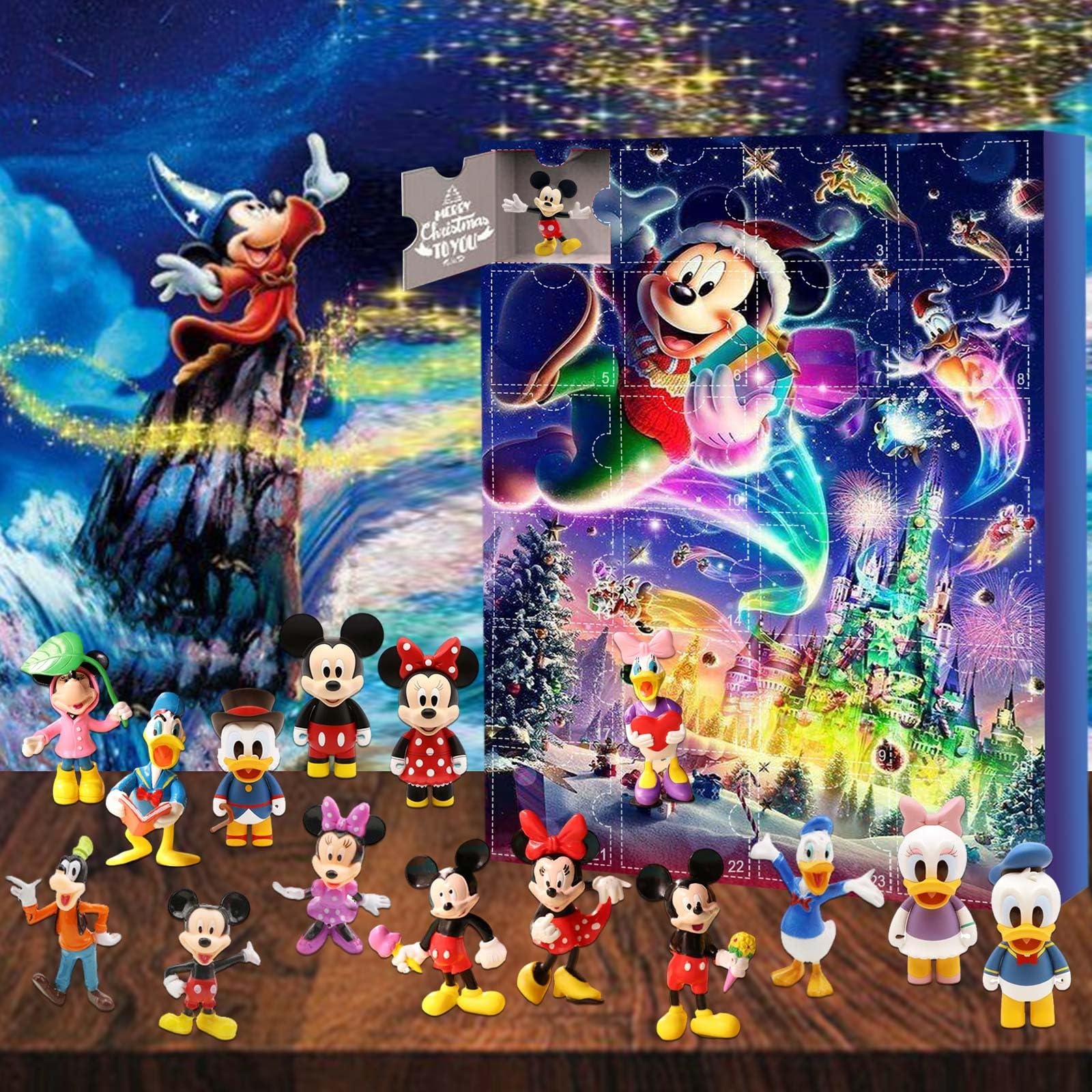 Christmas Advent Calendar 24 Days Christmas Countdown Advent Calendars Disney Characters Mickey Figure Christmas Gift for Kids and Adults