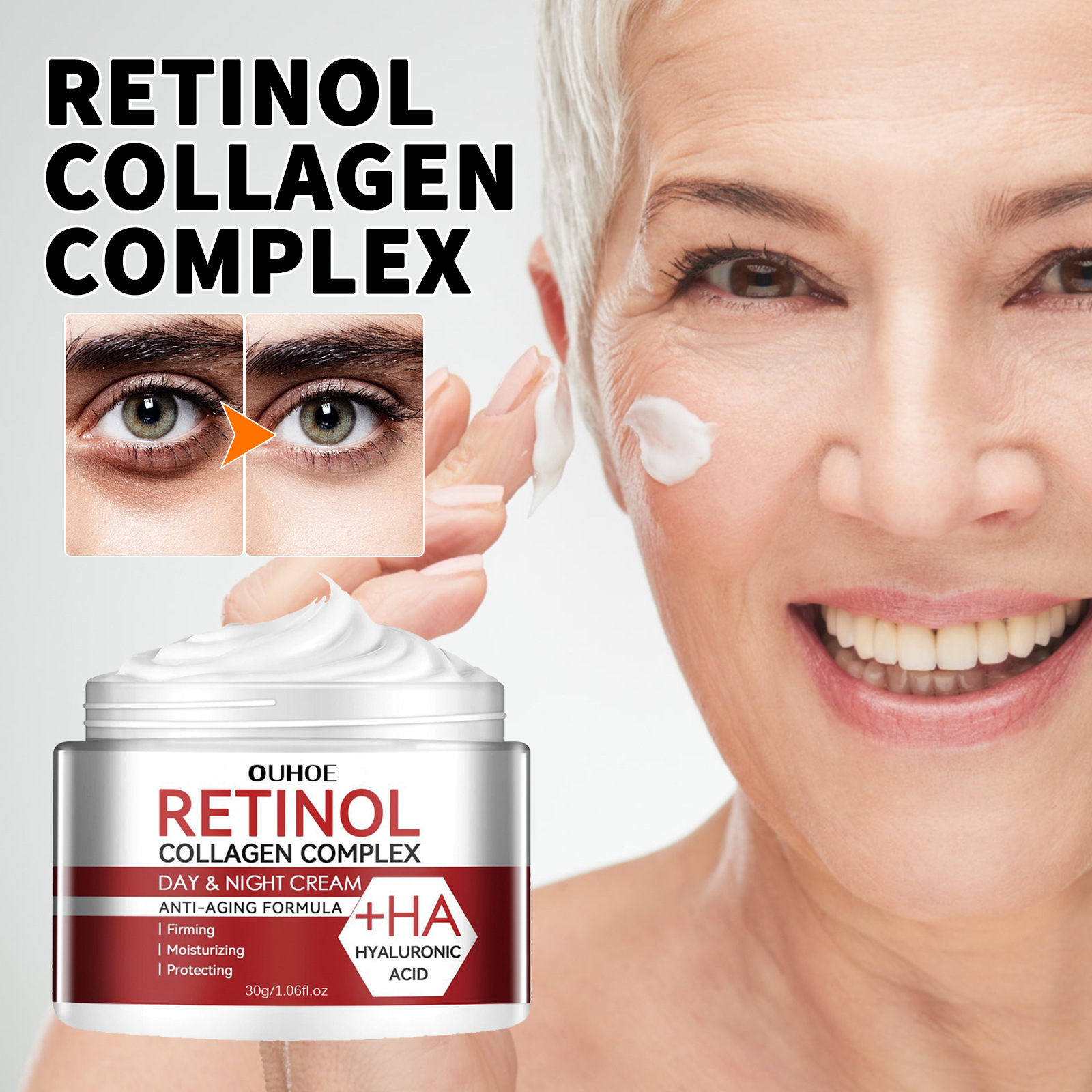 Retinol Face Moisturizing Cream Night And Day Cream Wrinkle Removing Cream Anti Aging Firming Lifting Fade Fine Lines Brightening Skin Care Protuct