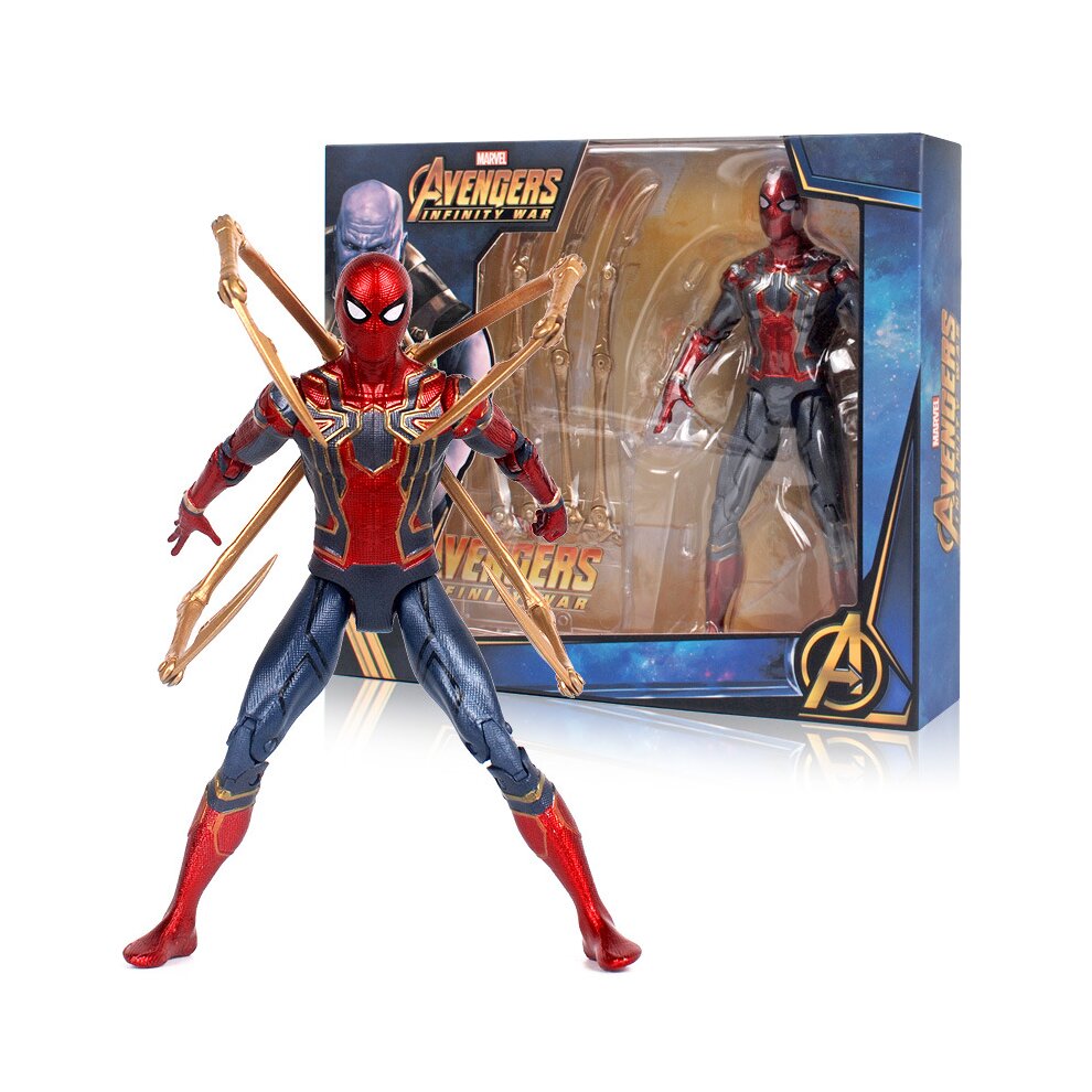 Spiderman Action Figures Marvel Avengers Characters Series Model Bracket Toy Decor Statue Ornament Gift for Fans