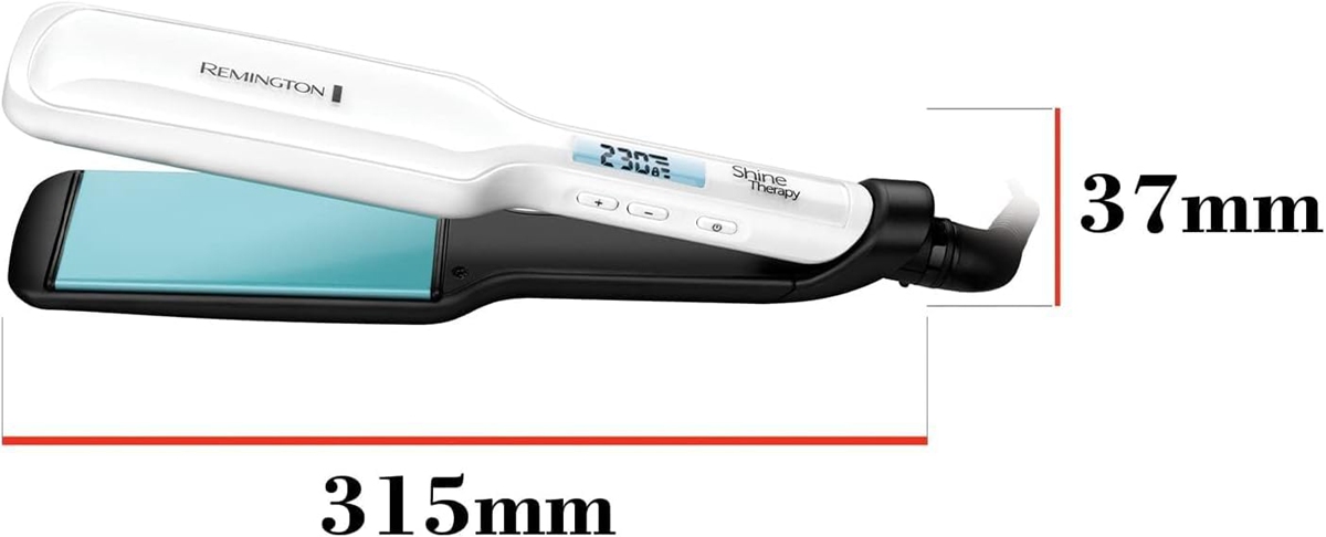 Remington Shine Therapy Wide Plate Straightener Advanced Ceramic with Moroccan Argan Oil for Sleek Styling Travel Hair Product