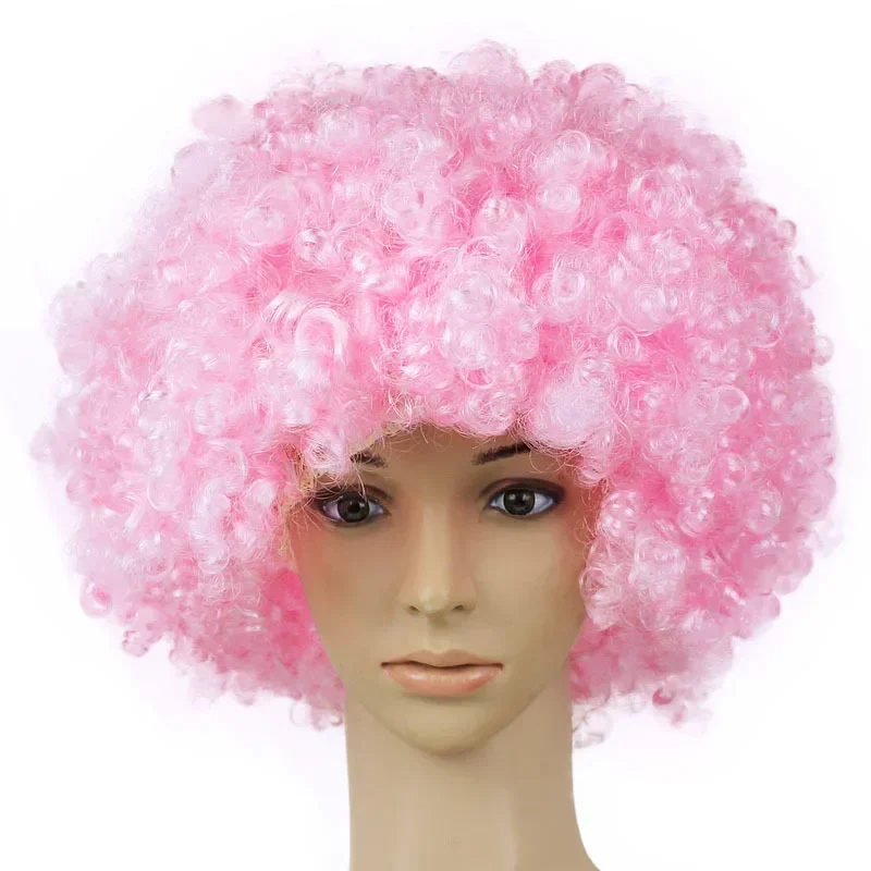 (Orange) Clown Wig Colorful Afro Curly Wig Cosplay for Men Women Mardi Gras Costume Party Wig Children and Adults Explosive Head Wig Funny Hair Props One Size