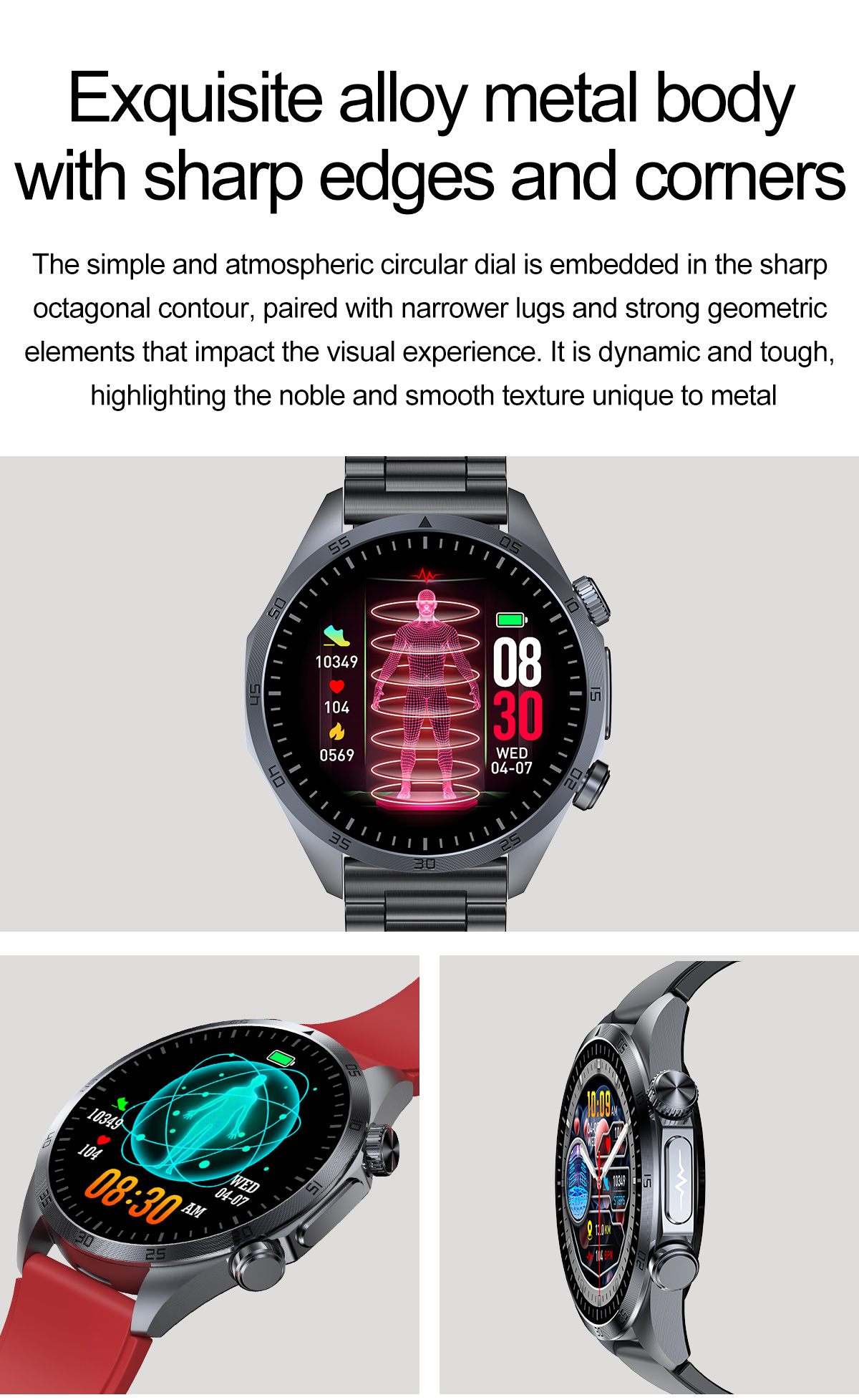 (Black Silicone	) Smart Watch Pulse Therapy Massage CES Sleep Aid ECG Blood Pressure Health Monitoring Bluetooth Call Outdoor Sport Fitness Tracker Men Women Smartwatch