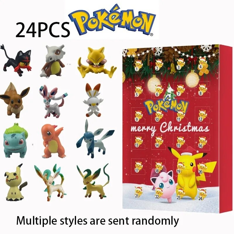 Christmas Advent Calendar for Kids 24 Days  Countdown Blind Box Pokemon Cartoon Toys Gifts