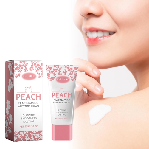 EELHOE Nicotinamide Peach Body Cream Brightening Moisturizing Lotion Smoothing Hydrating Odor Remover Whitening Body Skin Care Cream 50g