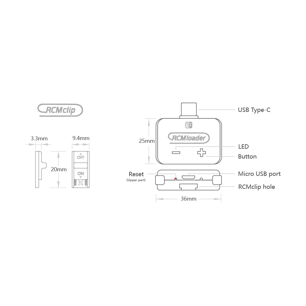 RCM Loader for Nintendo Switch Console USB Type-C Transmitter Payload Injector Built-in Atmosphere ReiNX and SXOS Supports Switch Recovery Mode