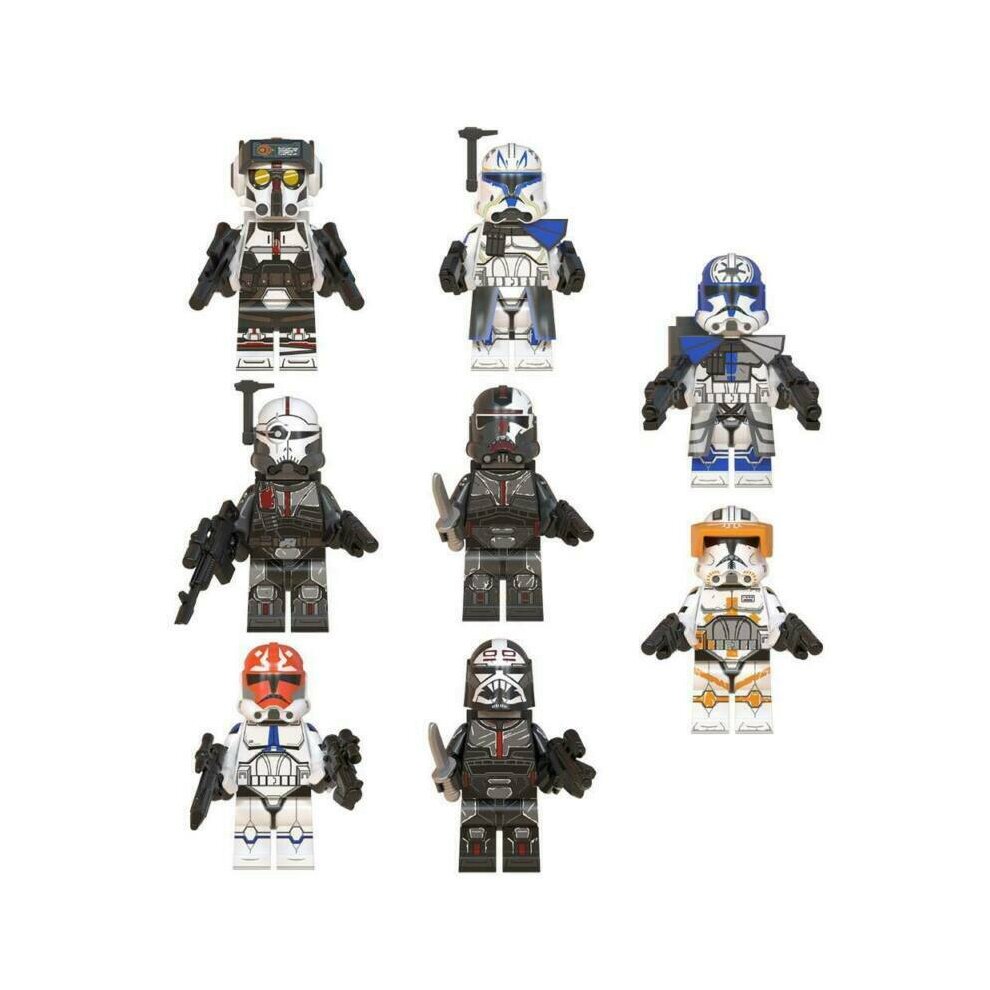 Star Wars Minifigures Clone Wars Jesse Rex Cody Building Blocks with Weapons Accessories Toy Collection Mini Block Set Fit Lego Birthday Party  Room Decoration Cake Toppers