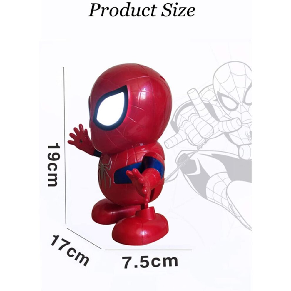 (Action Figure Dance Super Hero Robot Toy Dancing Music Lights For Kids Gift - Spiderman