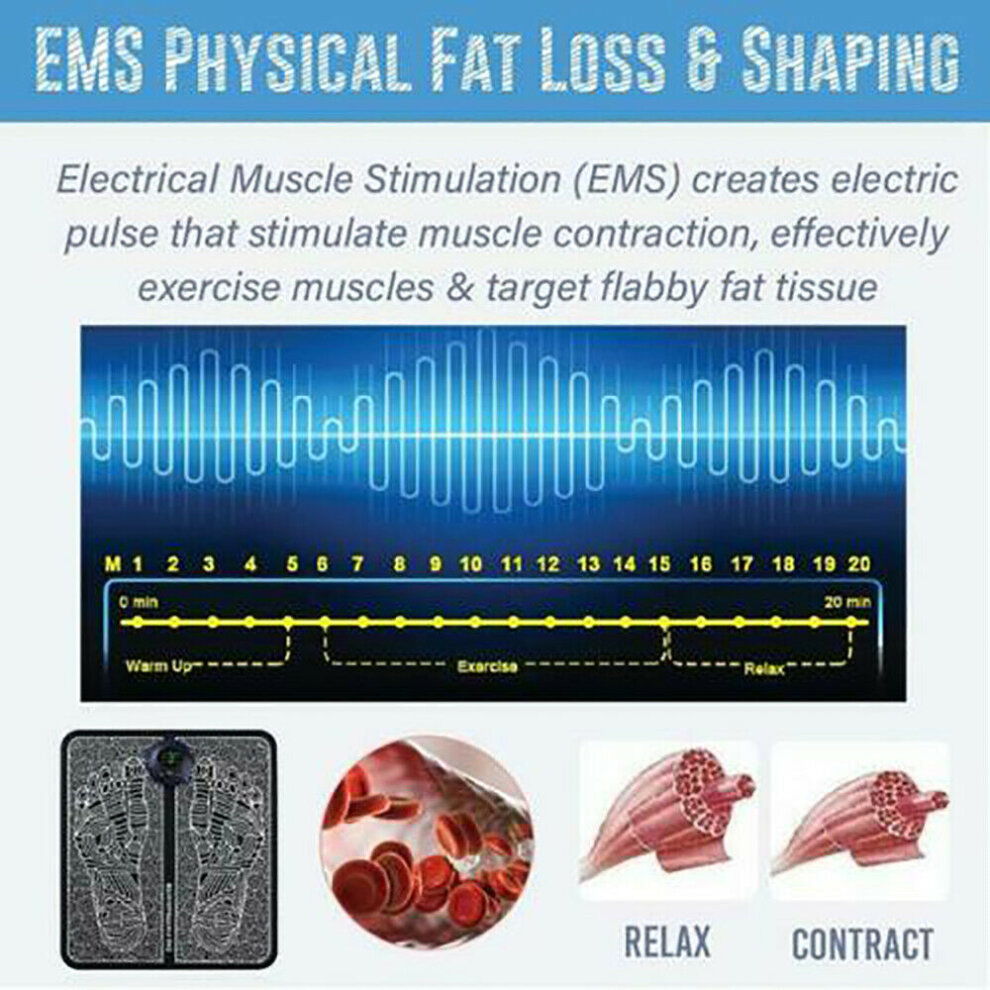 EMS Leg Reshaping Foot Massager Mat Pad Blood Muscle Relief Pain New