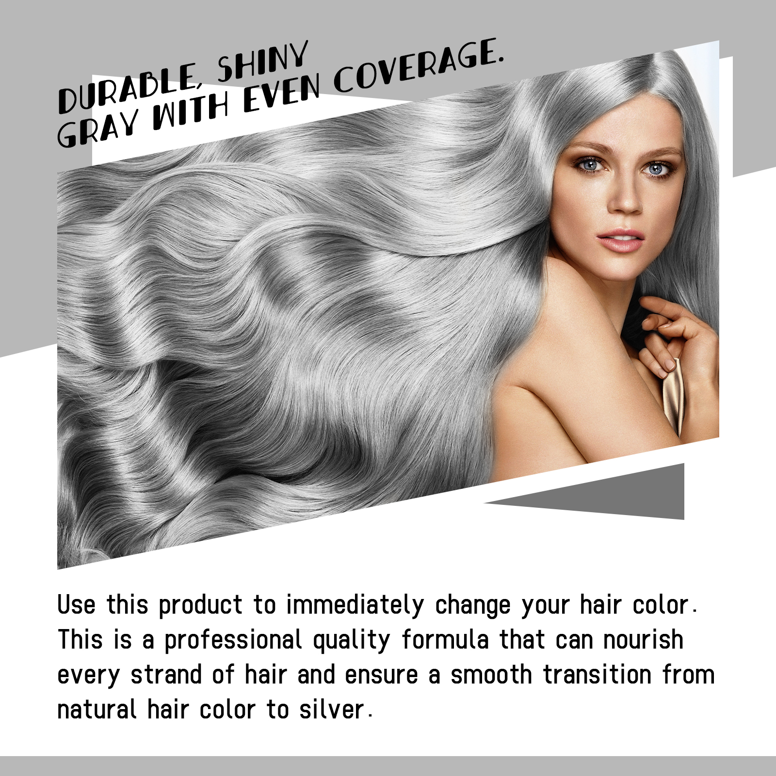 Grandma Gray Hair Dye Cream Natural Long Lasting Coloring Unisex Smoky Gray Punk Style Professional Hair Dye Salon Wax