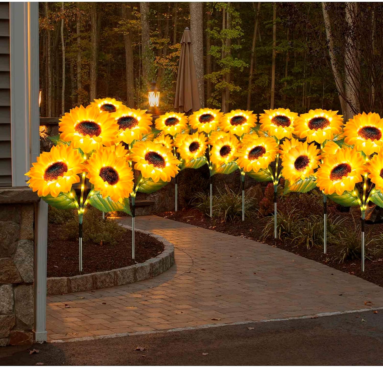 Solar Lights Outdoor Garden Waterproof Upgraded 9-Flower Solar Sunflower Lights for Yard Decor Decorative Flower Ornaments for Lawn Patio Porch Flowerbed Pathwa