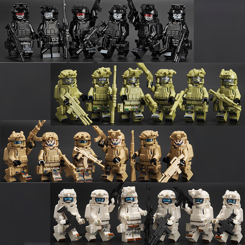 (18 PCS) Military Soldiers Building Blocks SWAT Troopers Minifigures Army Squad Toys Fit Lego for Kids