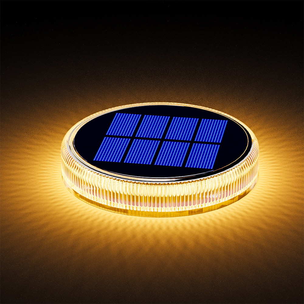 Outdoor Solar Deck Lights Waterproof LED Dock Lighting IP68 Auto On/Off for Driveway Step Sidewalk Stair Garden Floor Lamp