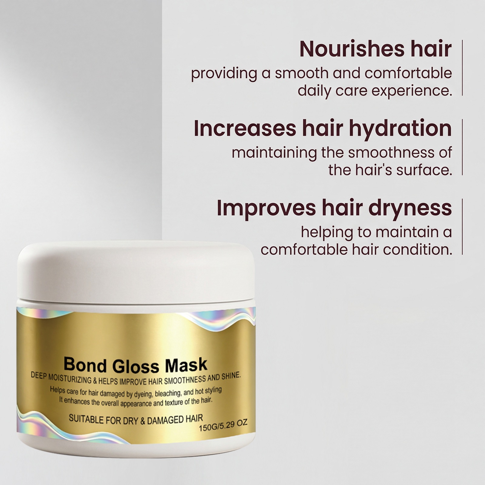 Moisturizing Hair Mask For Deep Hydration Frizz Control And Silky Smooth Care