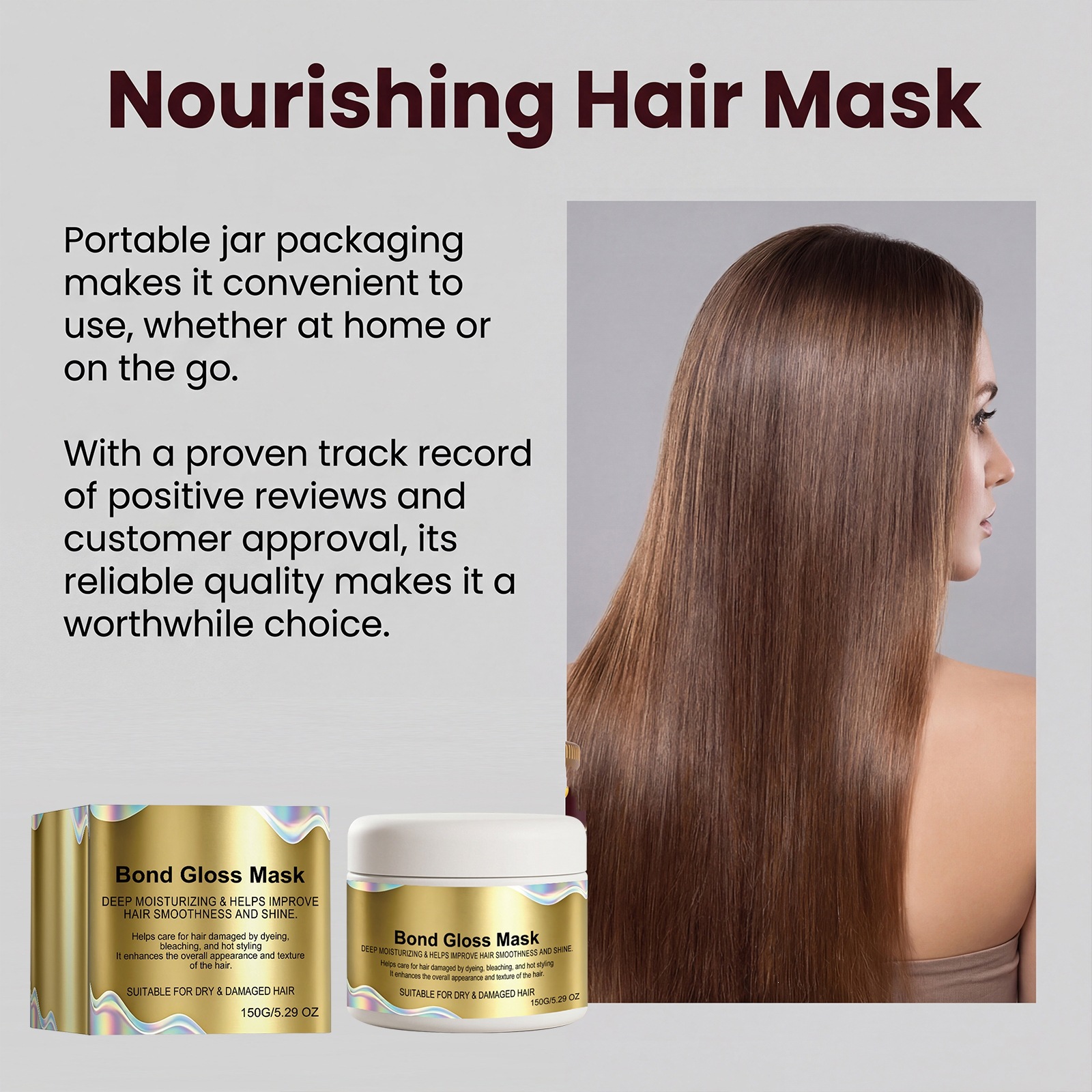 Moisturizing Hair Mask For Deep Hydration Frizz Control And Silky Smooth Care