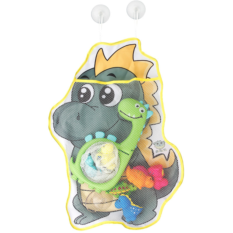 (dinosaur 553) Baby Bath Toys Cute Duck Frog Mesh Net Storage Bag Strong Suction Cups Bath Game Bag Bathroom Organizer Water Toys for Kids Gift