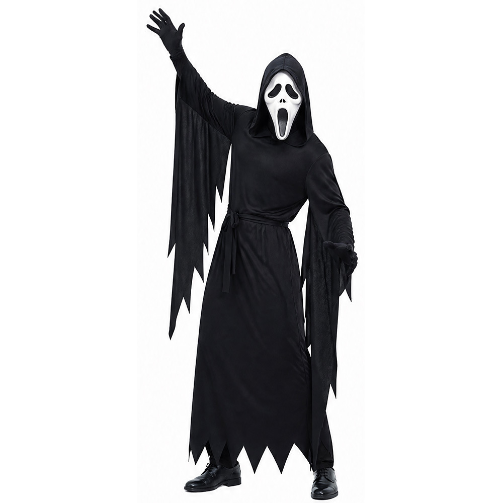 (190) Scythe Screaming Grim Reaper Outfit Halloween Grim Reaper Costume Horror Grim Reaper Cosplay Attire