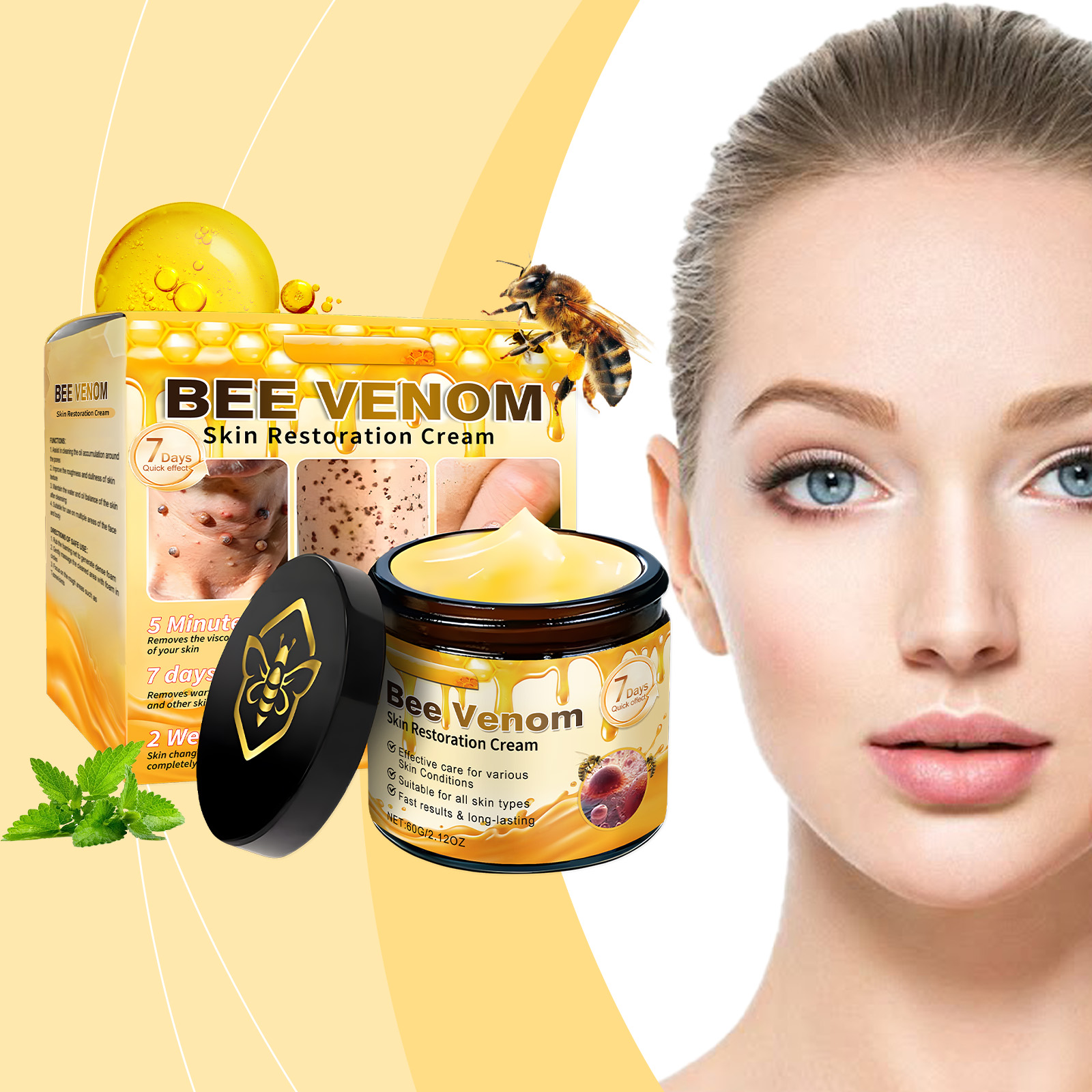Skin Soothing Care Cream Herbal Plant Mild Formula Clean Calm Skin Fade Blemish Mole Treatment
