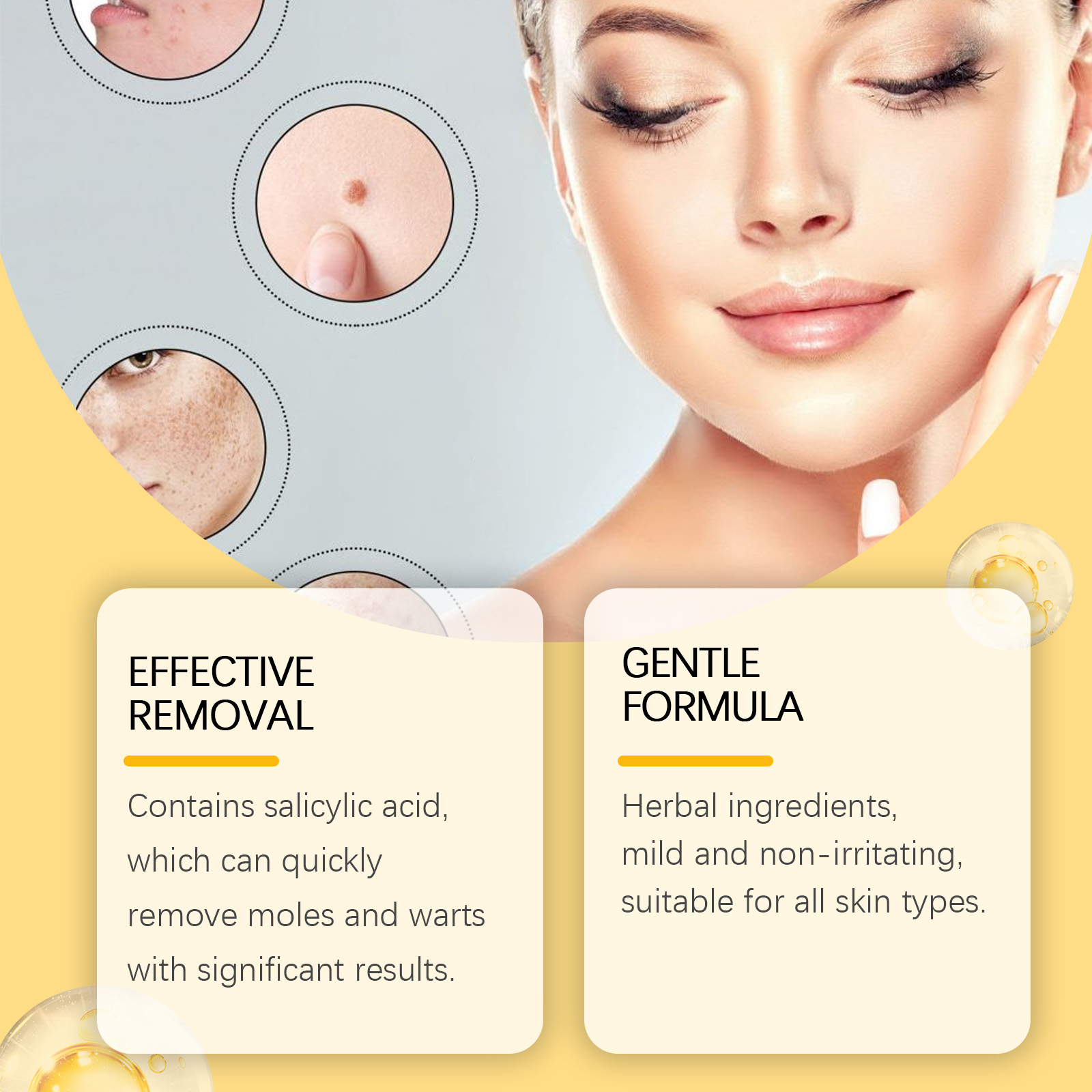 Skin Soothing Care Cream Herbal Plant Mild Formula Clean Calm Skin Fade Blemish Mole Treatment