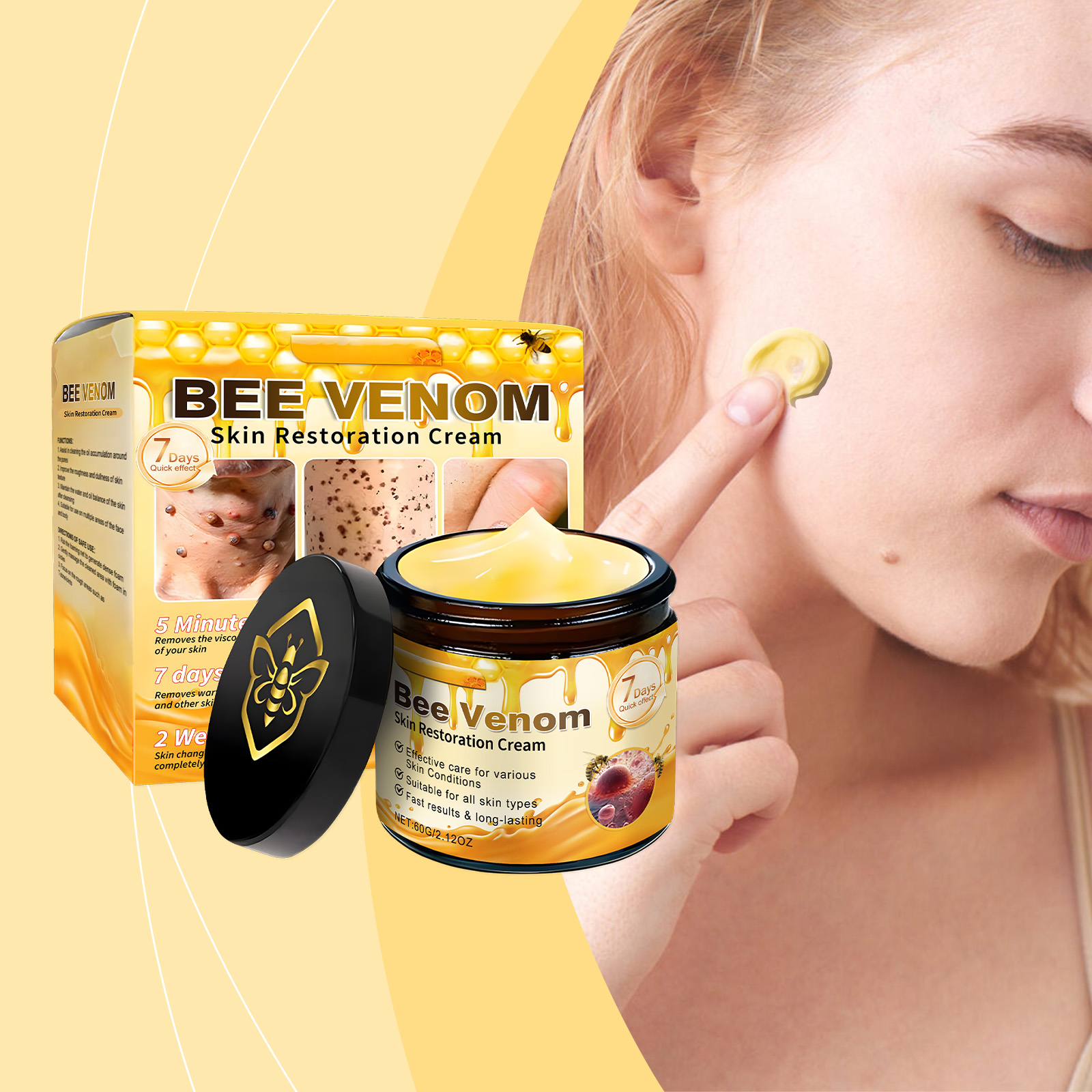 Skin Soothing Care Cream Herbal Plant Mild Formula Clean Calm Skin Fade Blemish Mole Treatment