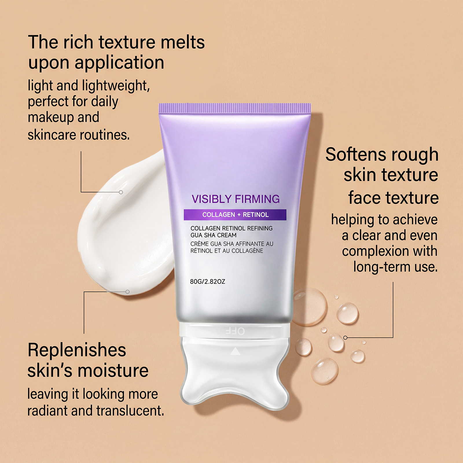 Retinol Moisturizing Massage Cream Light Hydrating Soft Refreshing Daily Care For Facial Skin Regular Skincare