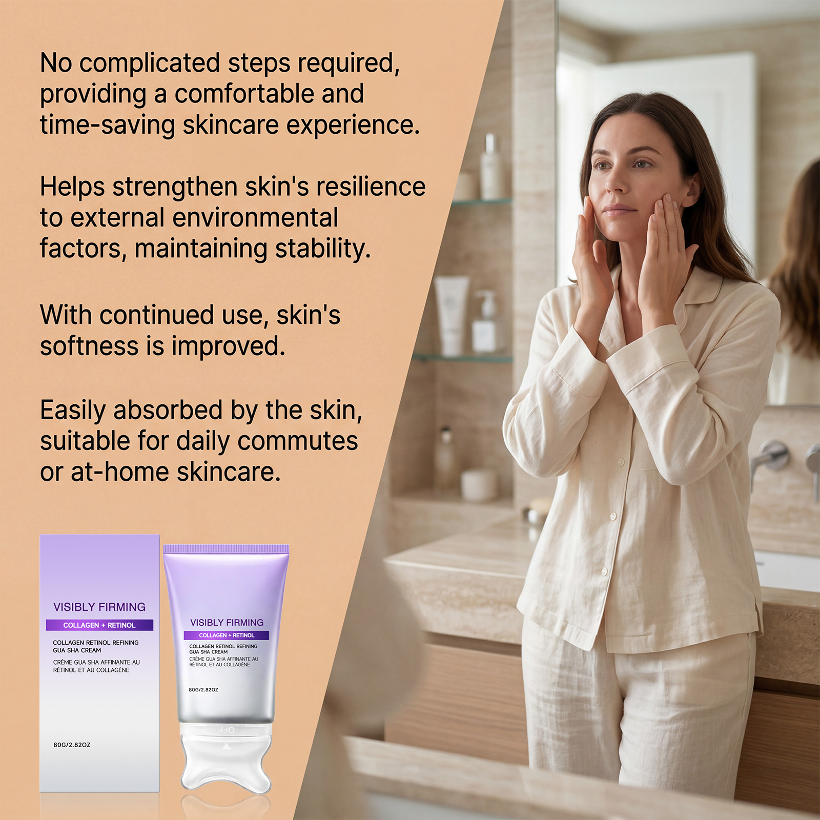 Retinol Moisturizing Massage Cream Light Hydrating Soft Refreshing Daily Care For Facial Skin Regular Skincare