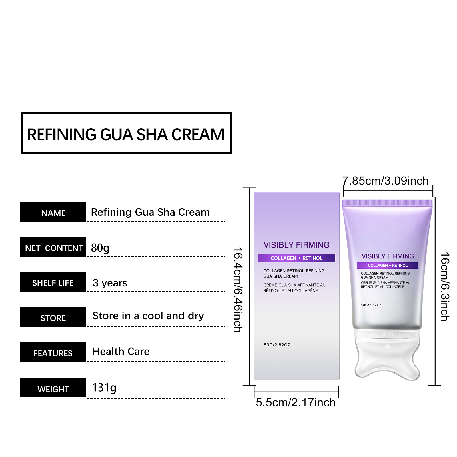 Retinol Moisturizing Massage Cream Light Hydrating Soft Refreshing Daily Care For Facial Skin Regular Skincare