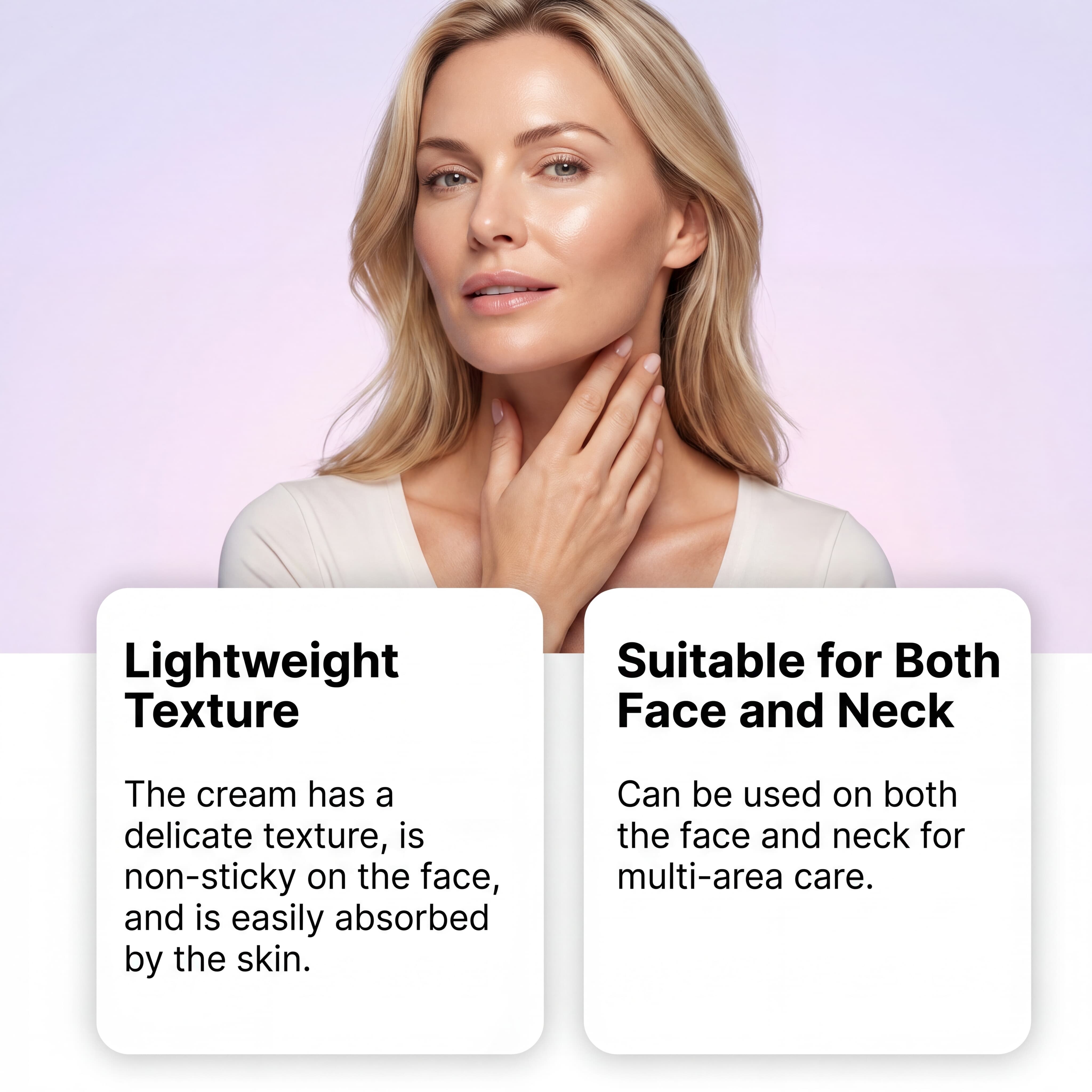 Facial Neck Cream Nurtures Contours Light Texture Quick Absorption Dual Purpose Daily Care Mild Skin Friendly Suitable All Skin Types