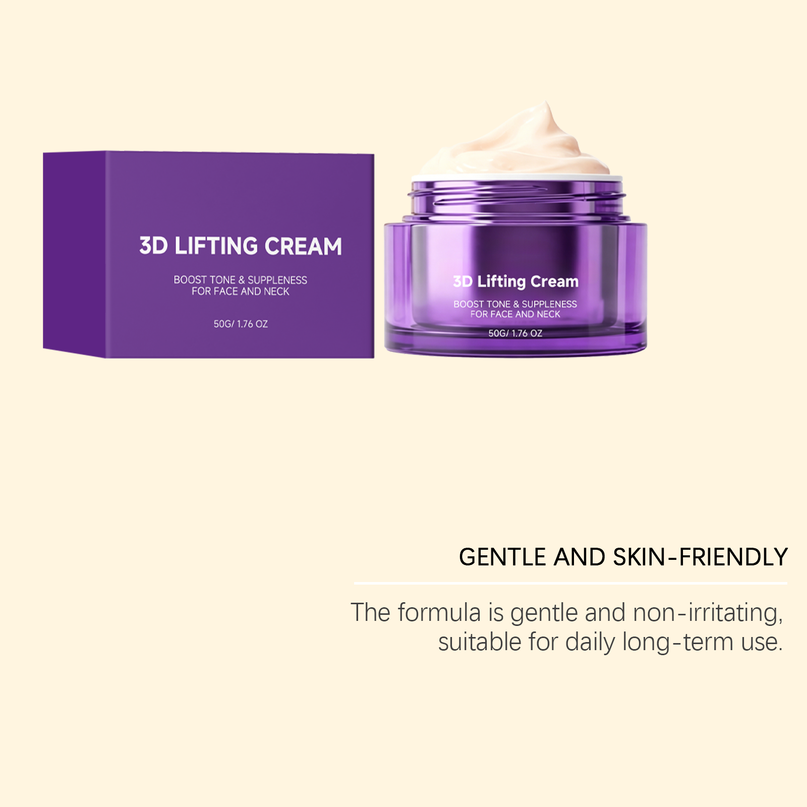 Facial Neck Cream Nurtures Contours Light Texture Quick Absorption Dual Purpose Daily Care Mild Skin Friendly Suitable All Skin Types