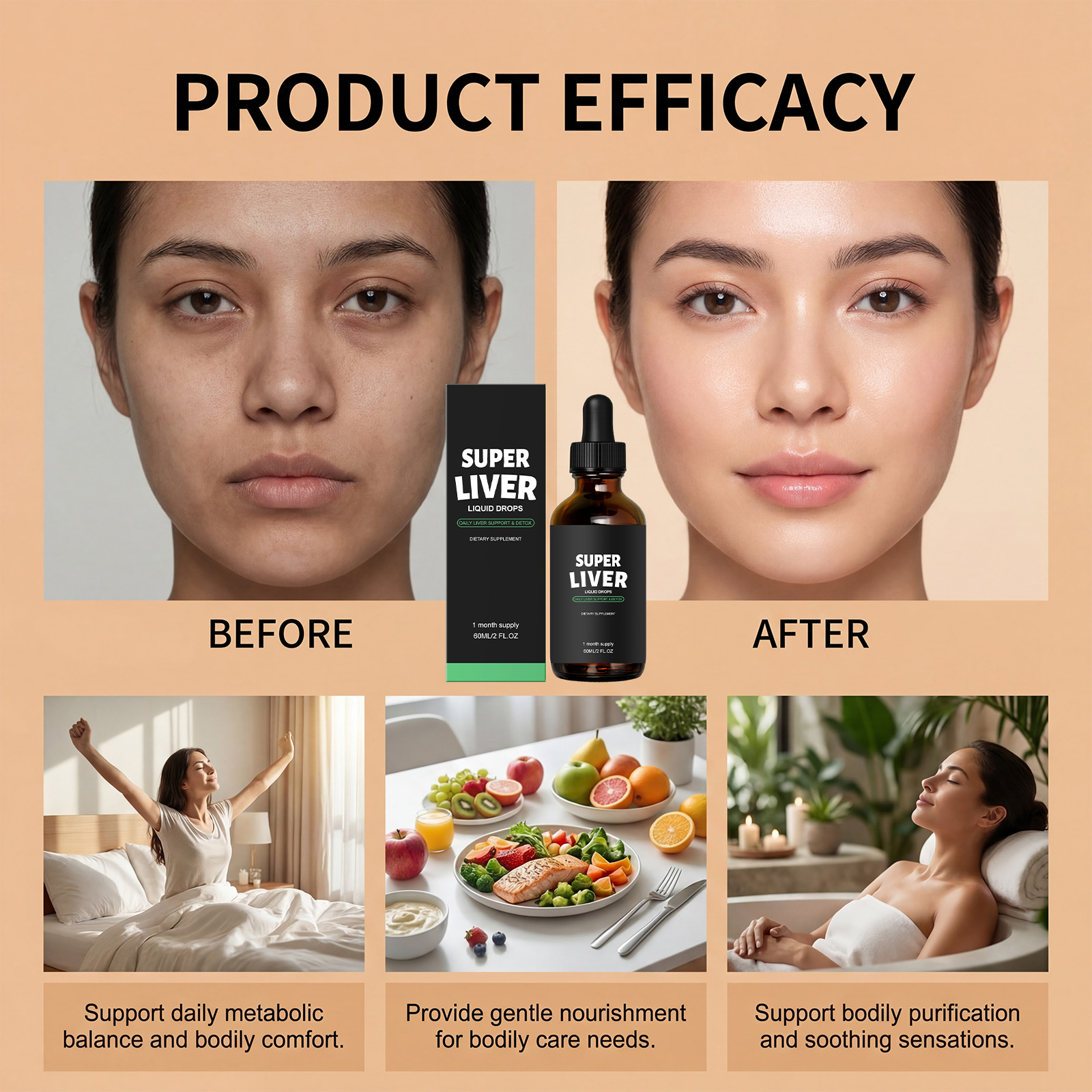 Smooth Nourish Droplets Mild Formula Nurture Boost Metabolism Comfort Body Daily Diet Nutrition Supplement Care