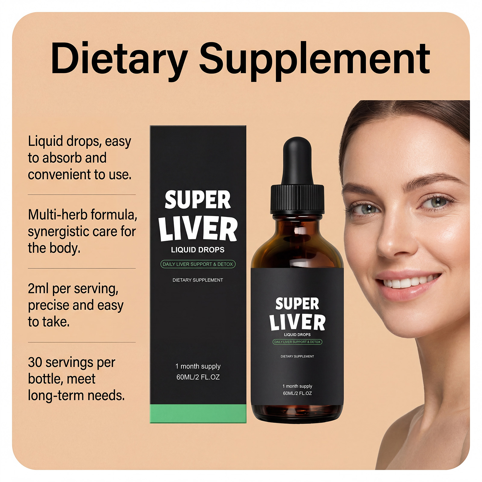 Smooth Nourish Droplets Mild Formula Nurture Boost Metabolism Comfort Body Daily Diet Nutrition Supplement Care
