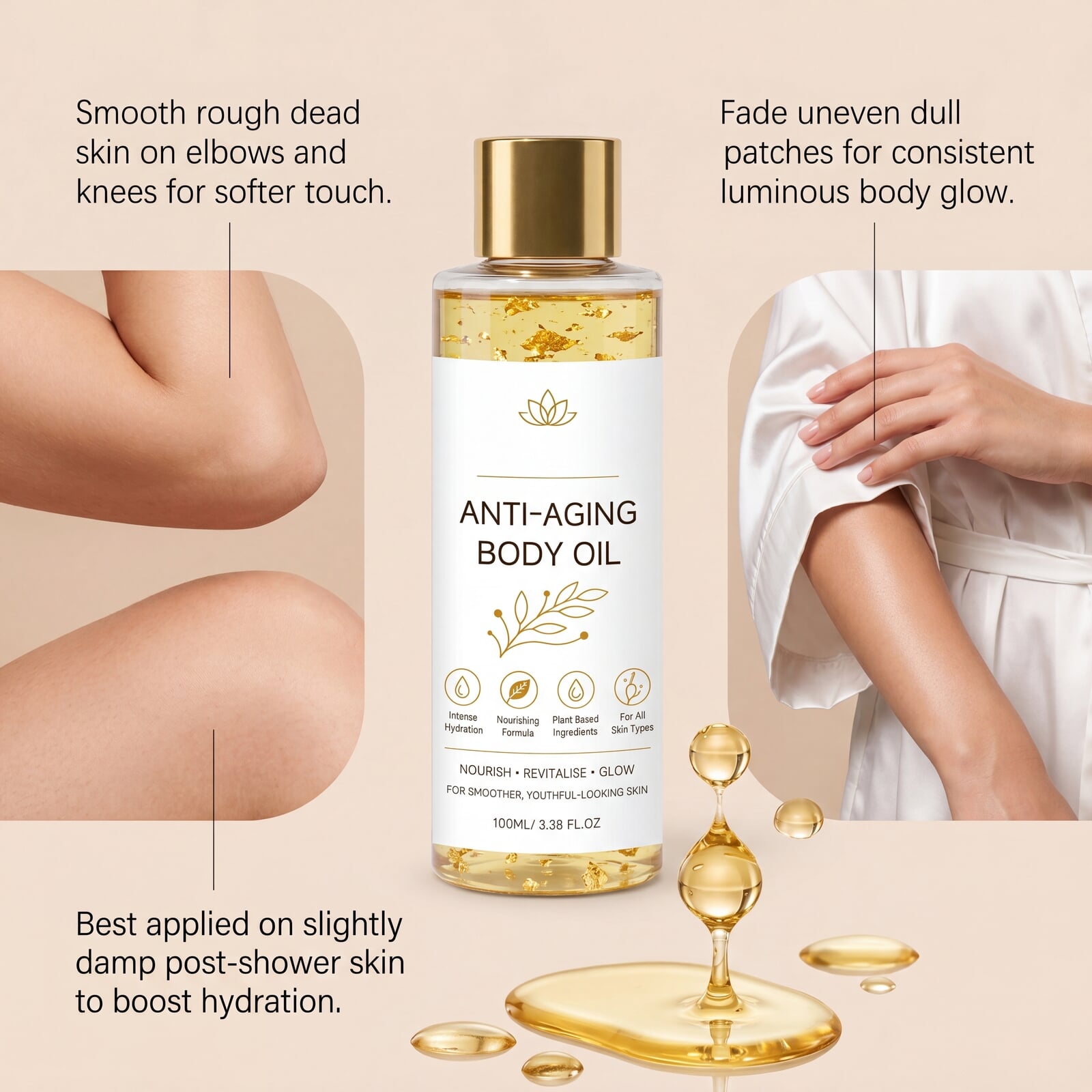 Revitalizing Nourishing Body Essential Oil Hydrating Softening Repairing Brightening Gentle Moisturizing Smoothing Soothing Daily Whole Skin Care
