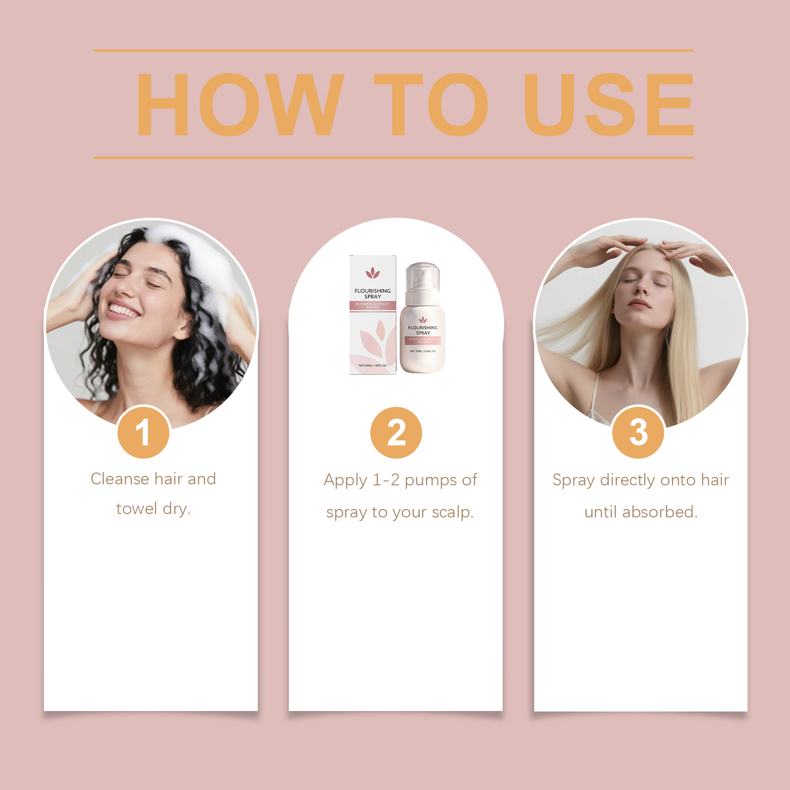 Hair Care Spray Scalp Massage Mild Nourish Root Moisturize Smooth Hair Fresh Hair Protect Daily Tender Maintain