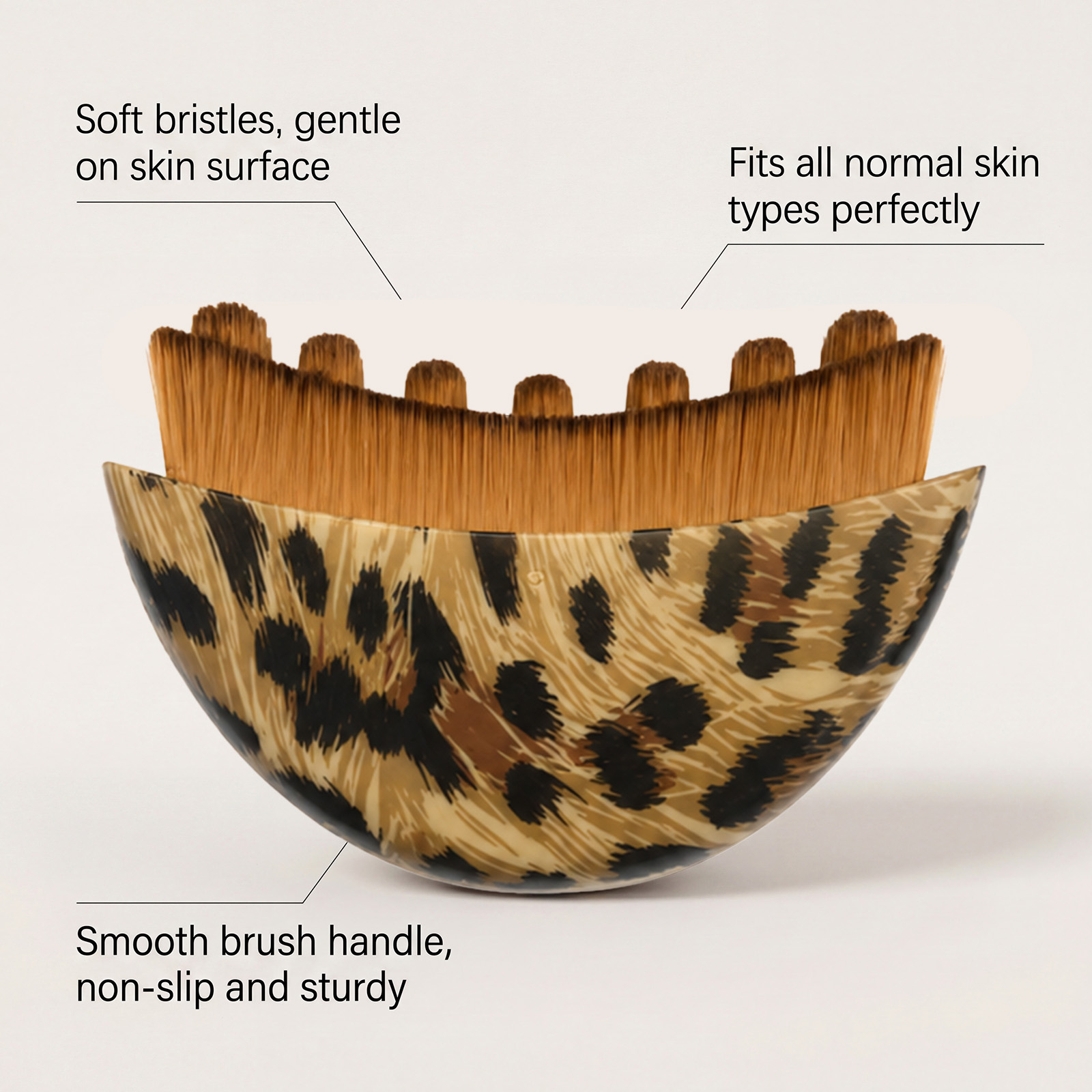 (Leopard Print) Lymphatic Contour Facial Brush Beauty Smearing Massage Skin Tool Boost Skincare Product Absorption For Face Mask Care