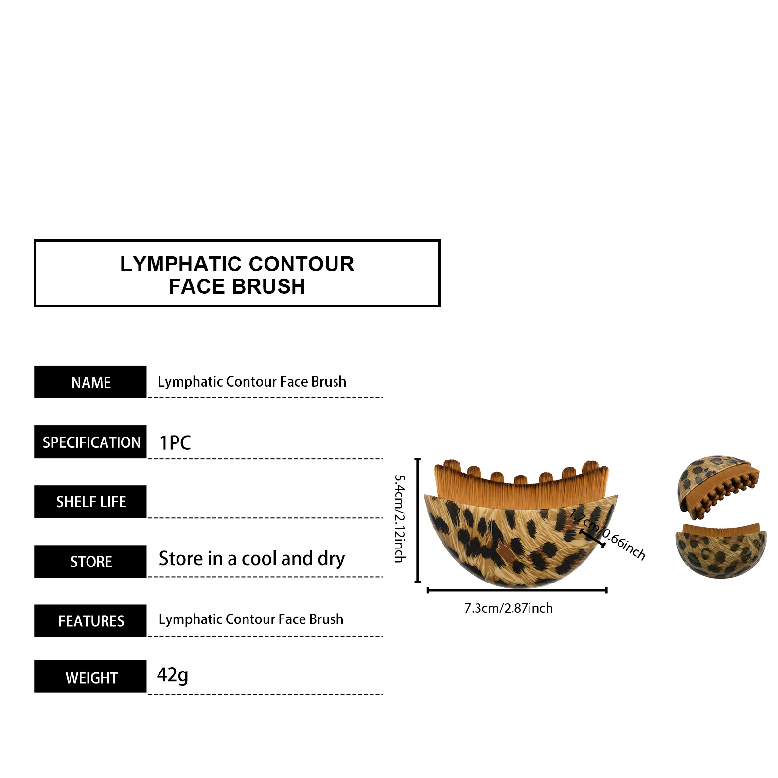 (Leopard Print) Lymphatic Contour Facial Brush Beauty Smearing Massage Skin Tool Boost Skincare Product Absorption For Face Mask Care